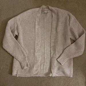 Abercrombie and Fitch Women's Cream Open-Front Sweater